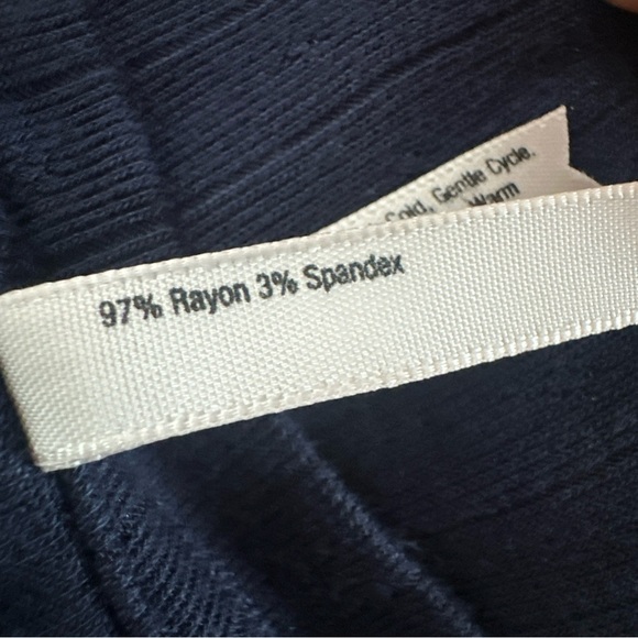 Soma Navy Blue Cool Nights Long Sleeve T-Shirt Women's Size Large Ribbed Lounge - Picture 9 of 10